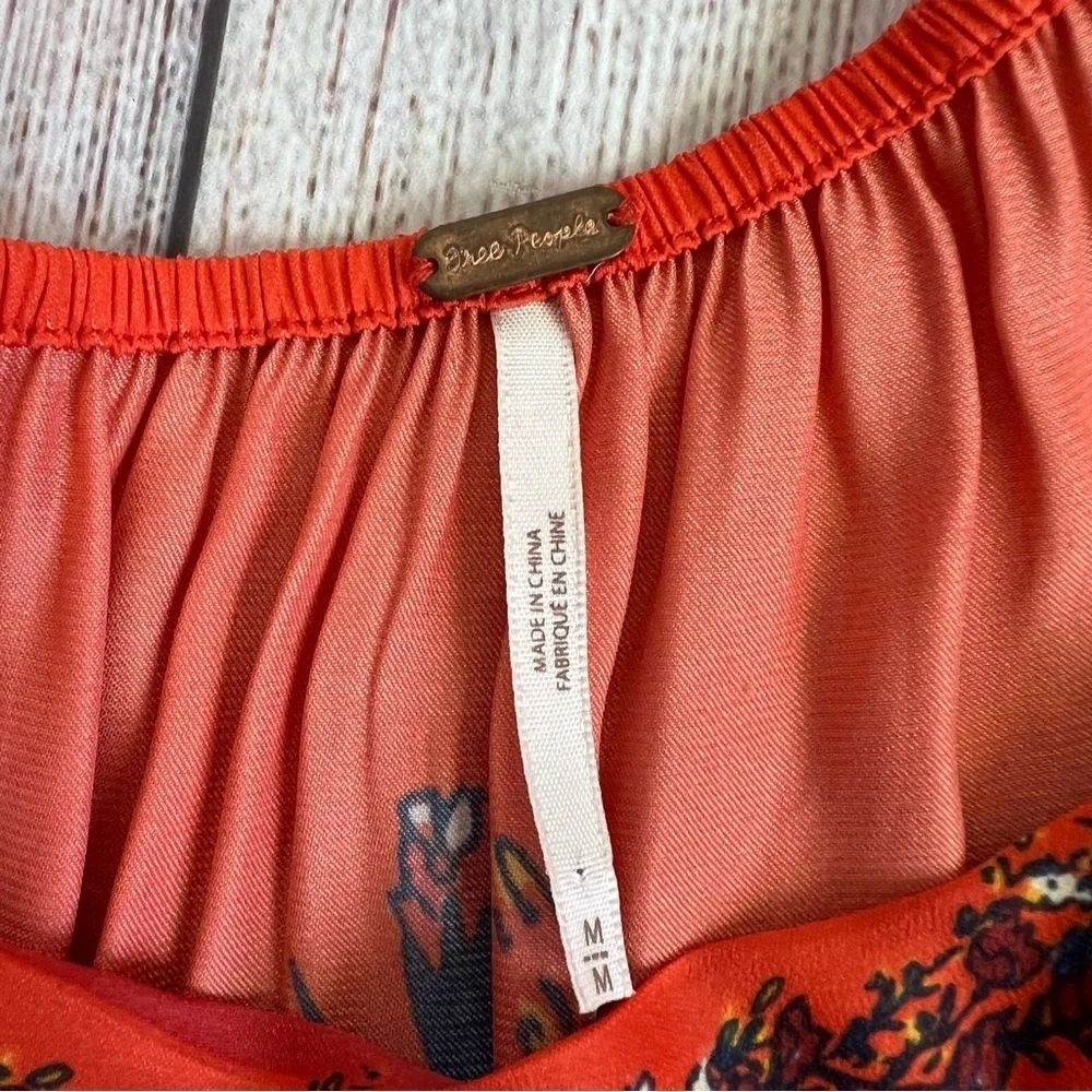 Free People Positano Cherry Combo Boho Top Medium
